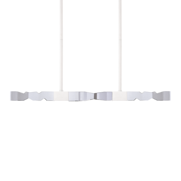 Mamadim LED 3CCT 4-Light 49" 2"x2" Carved Crystals Matte White Linear Pendant