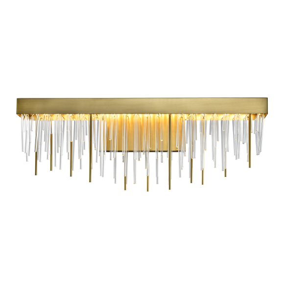Waterfall LED 26" Aged Brass Crystal Linear Vanity Light