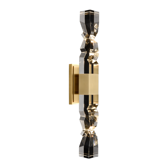 Mamadim 3" x 3" Duo Crystal Wall Sconce Aged Brass