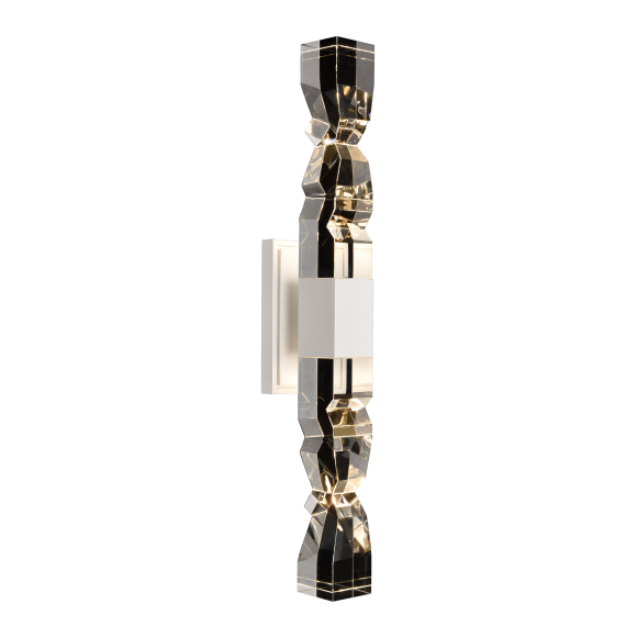 Mamadim 3" x 3" Duo Crystal Wall Sconce Matte White
