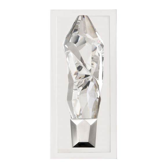 Angelus LED 3CCT 1-Light Crafted Crystal Matte White Vertical Wall Sconce