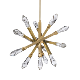 Angelus LED 3CCT 34", 13-Light Crafted Crystals Aged Brass Sputnik Chandelier