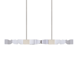 Mamadim LED 3CCT 4-Light 49" 3"x3" Carved Crystals Polished Nickel Linear Pendant