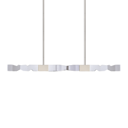 Mamadim LED 3CCT 4-Light 49" 2"x2" Carved Crystals Polished Nickel Linear Pendant