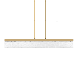 Lucus LED 43" Engraved Crystals Aged Brass Linear Pendant