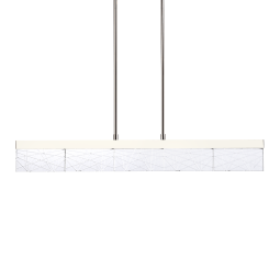 Lucus LED 43" Engraved Crystals Polished Nickel Linear Pendant