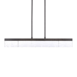 Lucus LED 43" Engraved Crystals Satin Brushed Black Linear Pendant