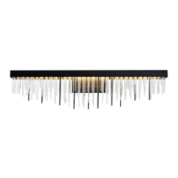 Waterfall LED 36" Satin Brushed Black Crystal Linear Vanity Light