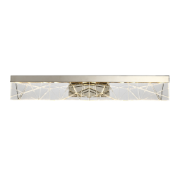 Lucus LED 35" Thick Engraved Crystals Polished Nickel Vanity Light