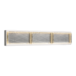 Lucus LED 27" Thick Engraved Crystals Polished Nickel Vanity Wall Sconce