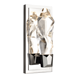 Angelus LED 3CCT 1-Light Crafted Crystal Polished Nickel Vertical Wall Sconce