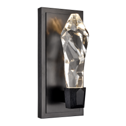 Angelus LED 3CCT 1-Light Crafted Crystal Satin Brushed Black Vertical Wall Sconce