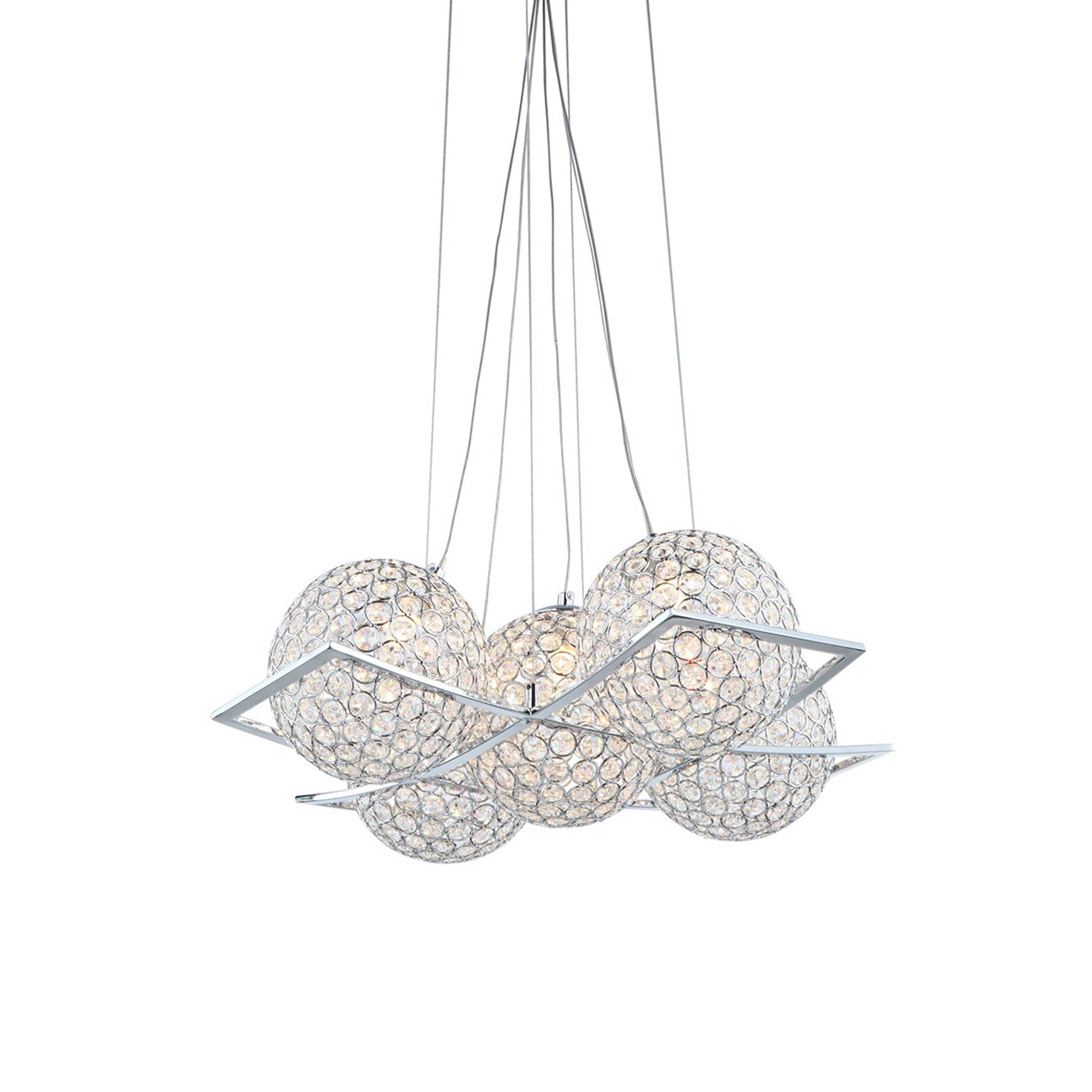 Kent 19" Crystal Cluster Chandelier