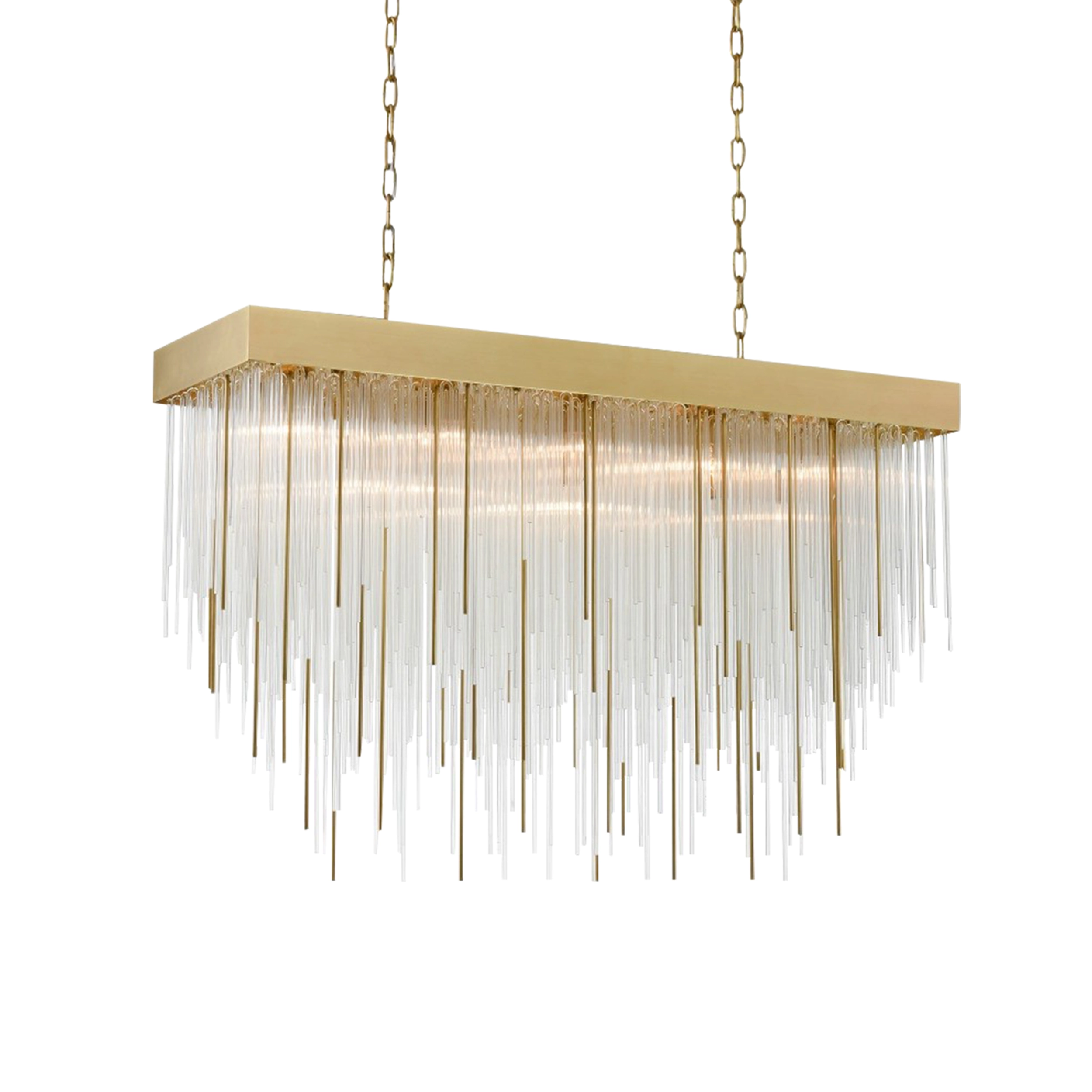 Waterfall 48" Rectangular Glass Chandelier