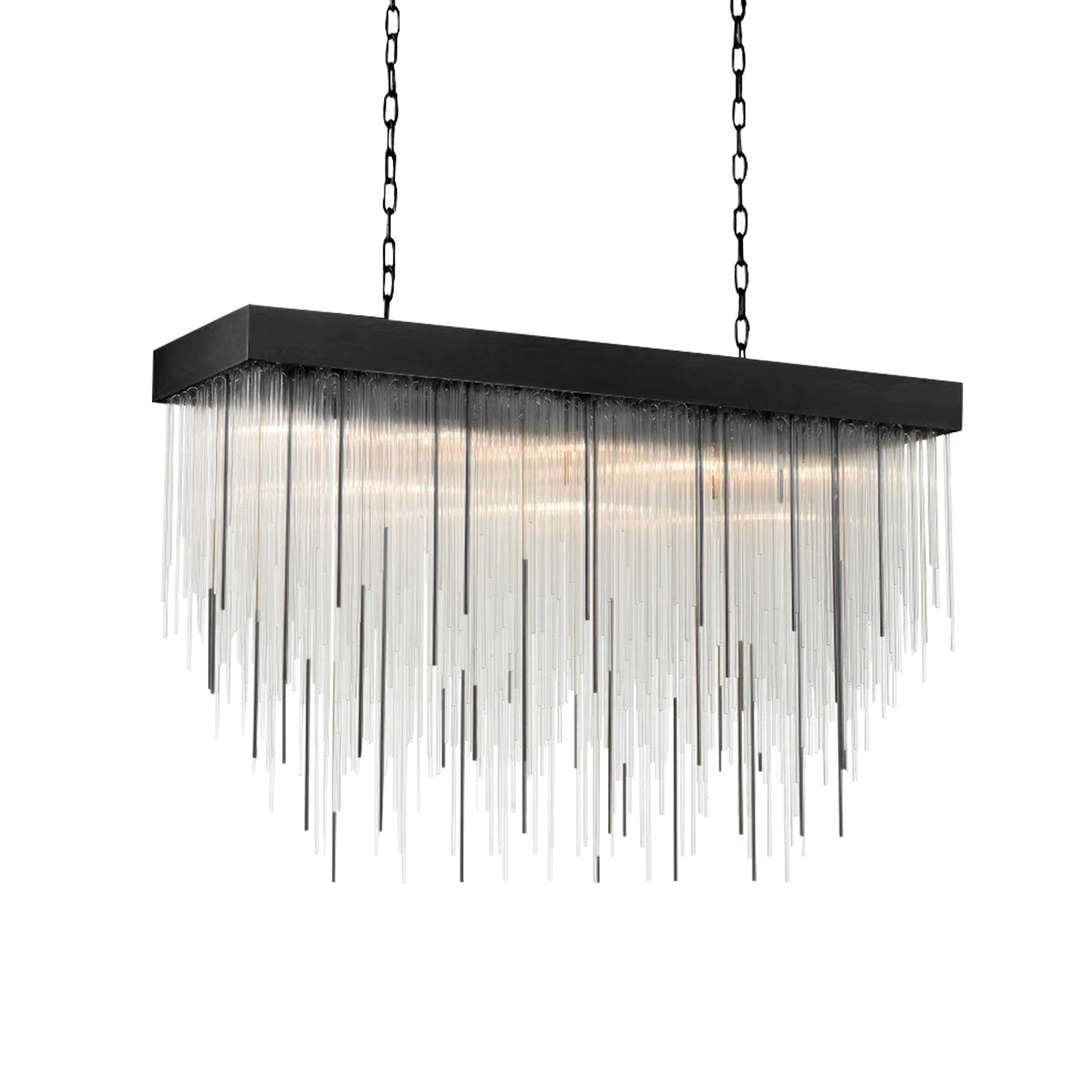 Waterfall 48" Rectangular Glass Chandelier