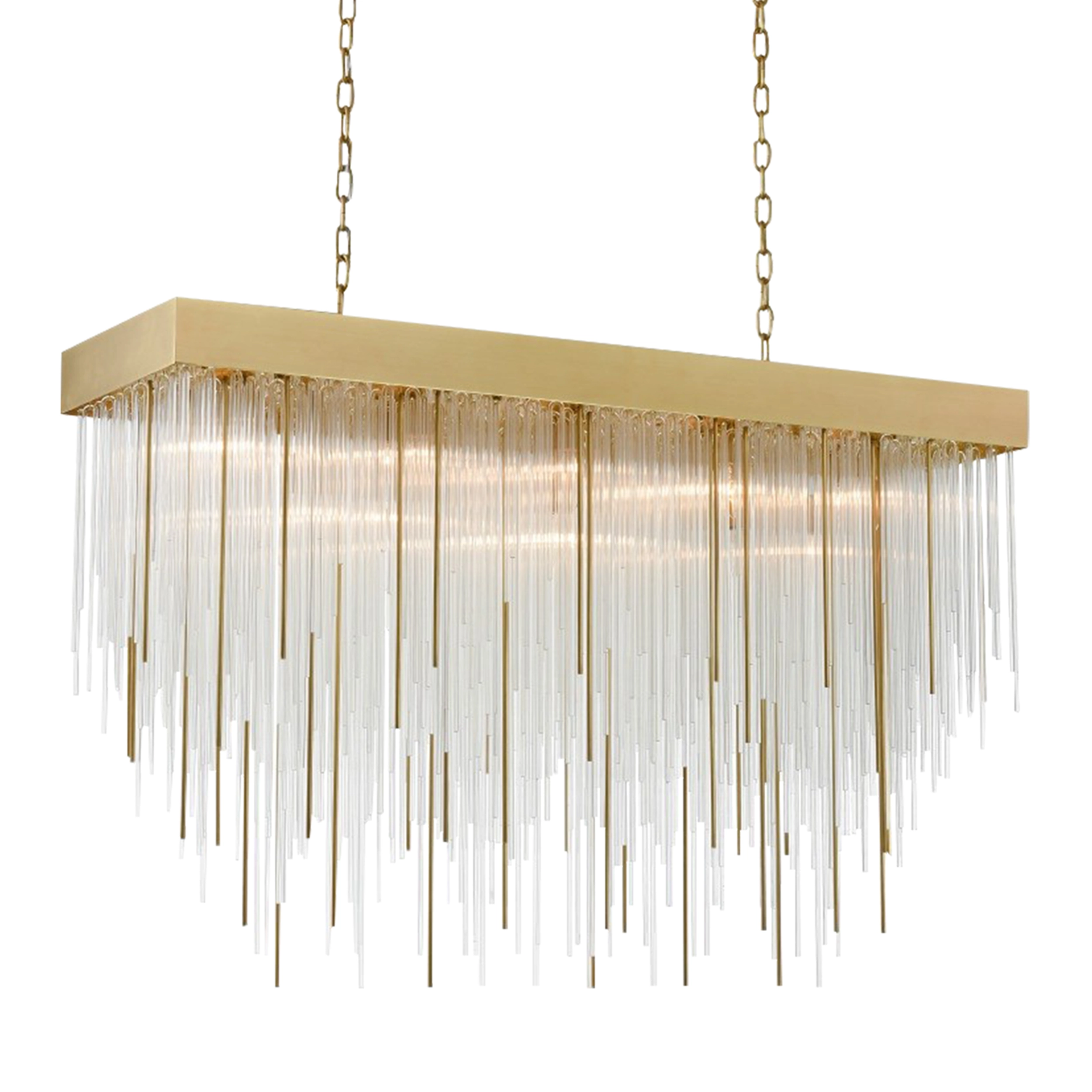 Waterfall 60" Rectangular Glass Chandelier
