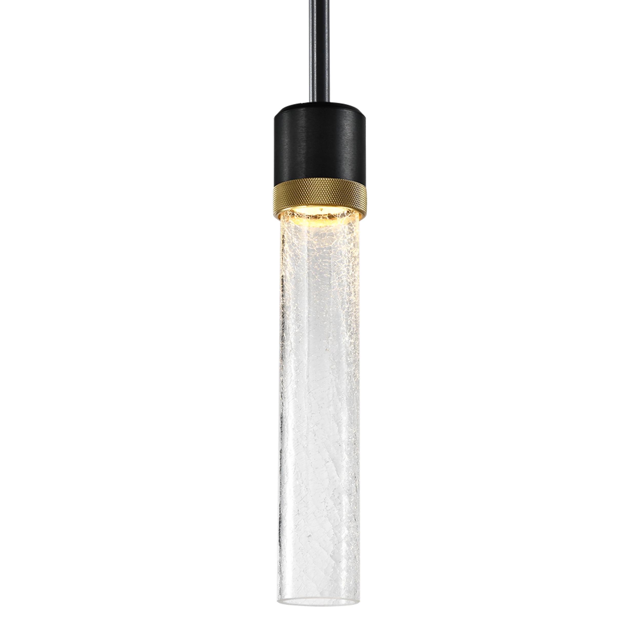 Zigrina 12" Crackled Glass Pendant