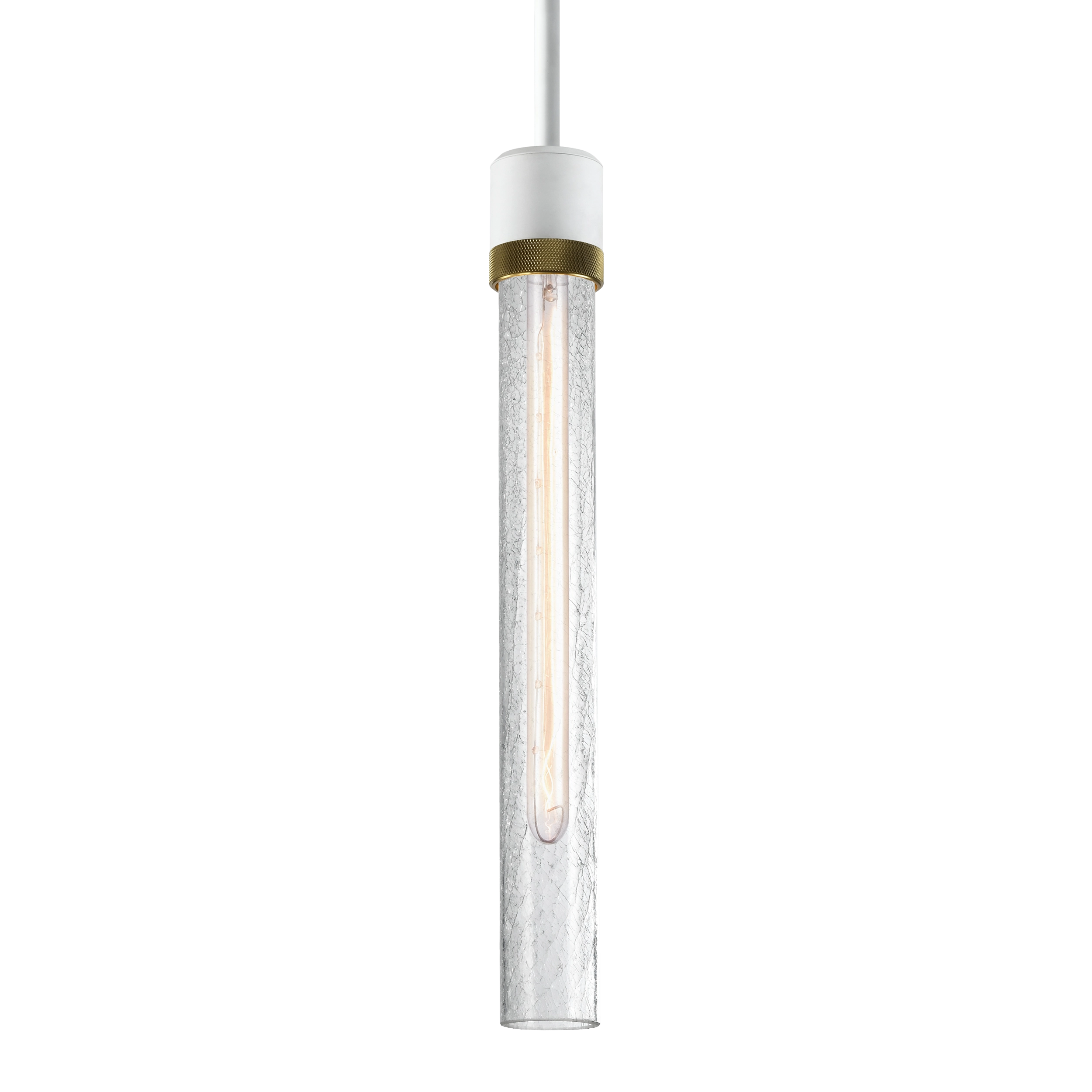 Zigrina 18" Crackled Glass Pendant