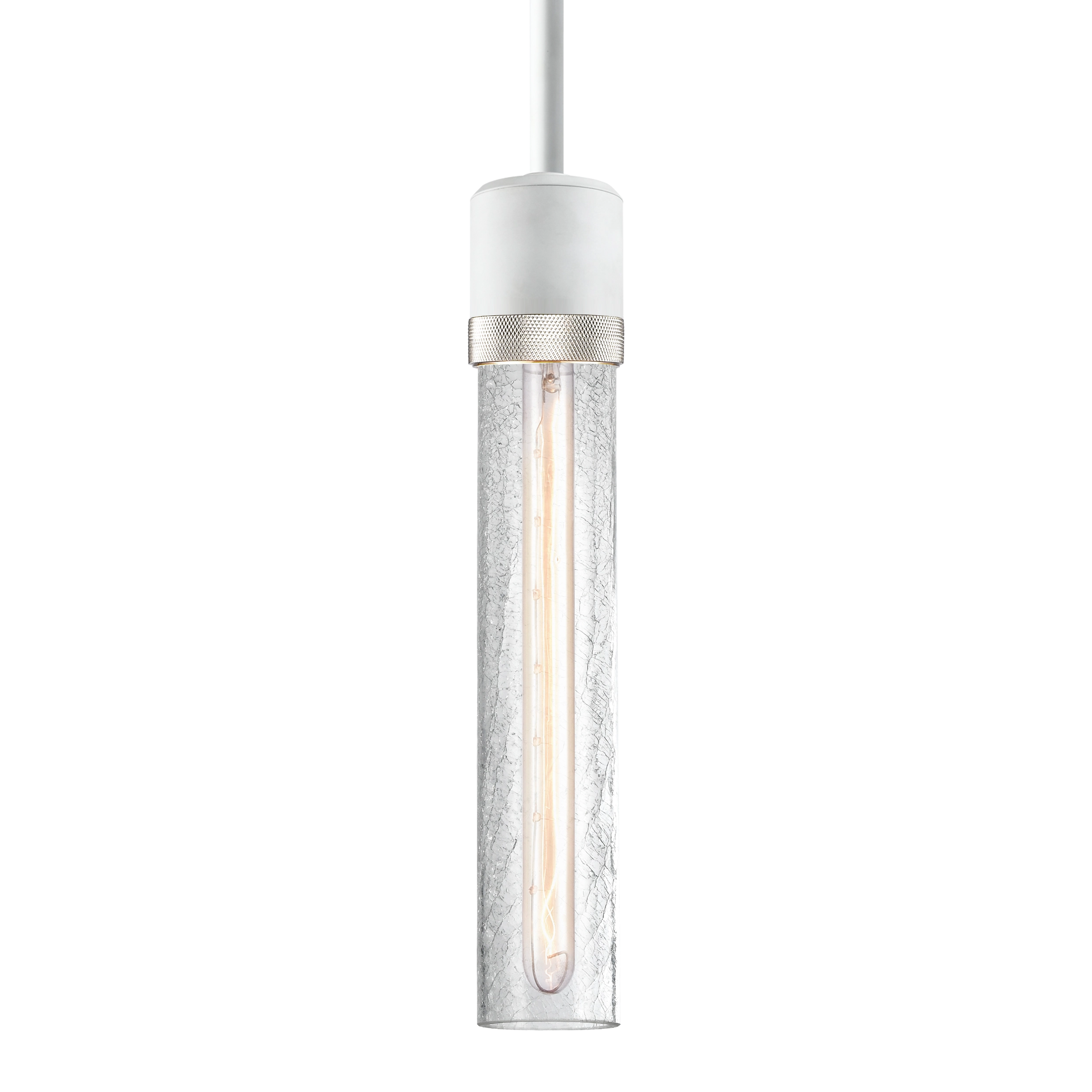 Zigrina 12" Crackled Glass Pendant