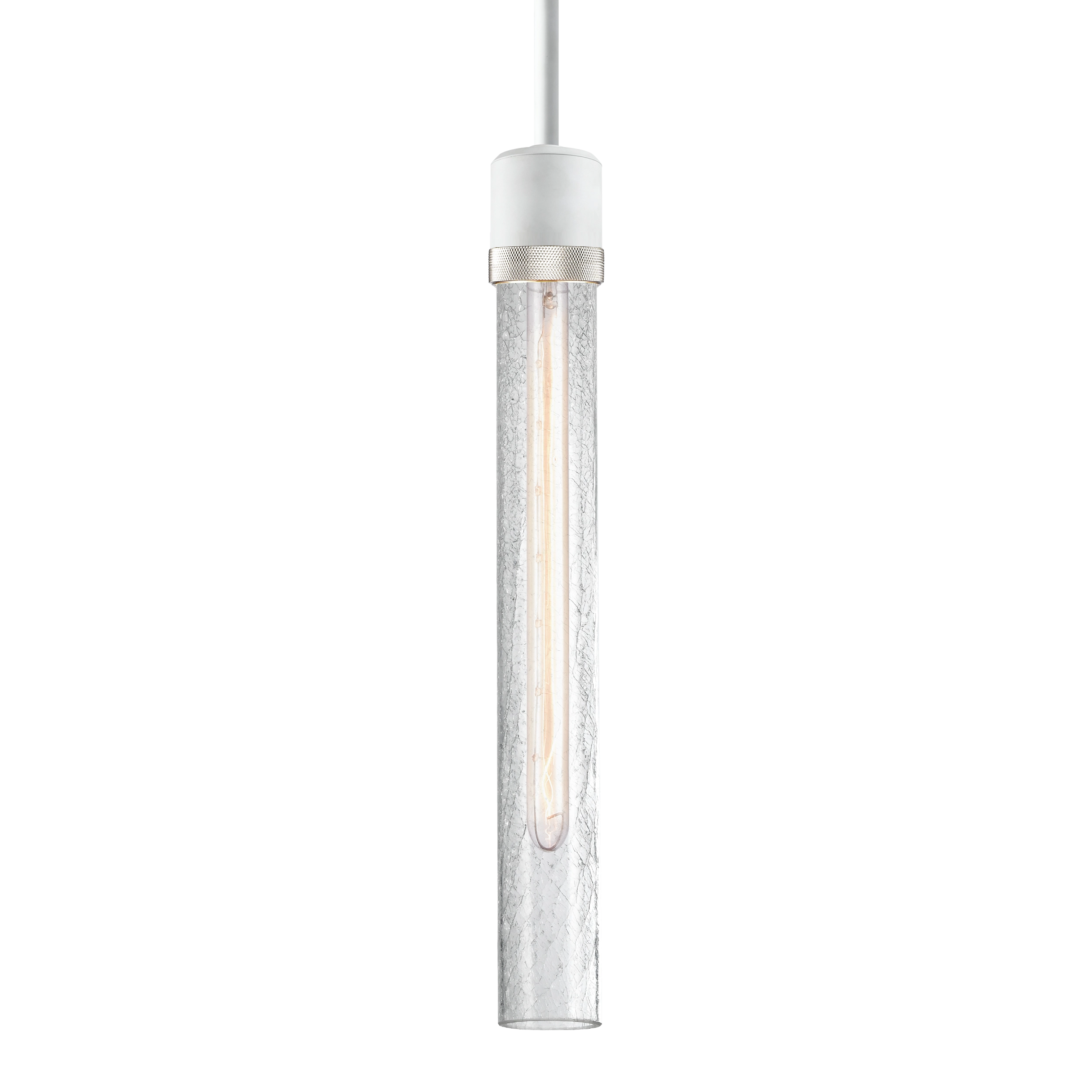 Zigrina 18" Crackled Glass Pendant