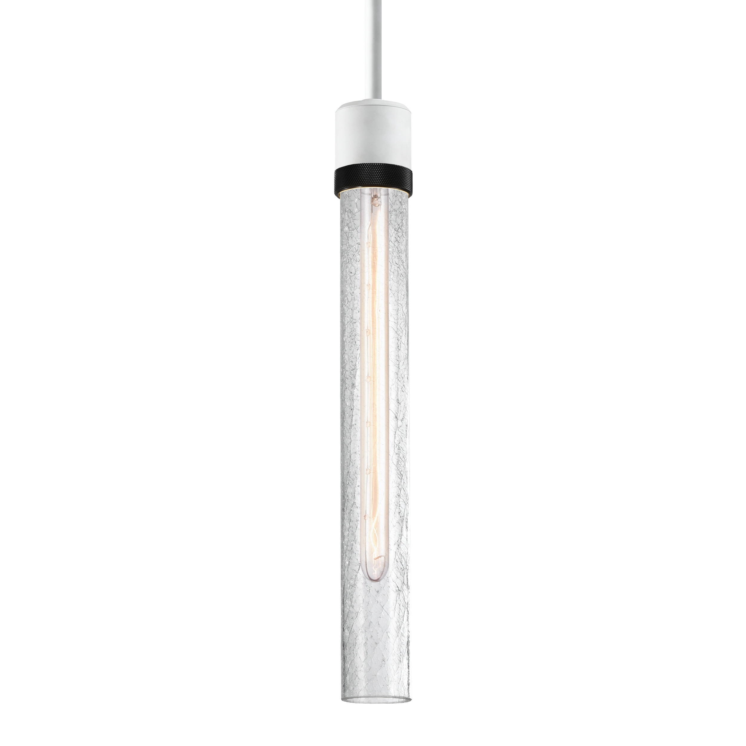 Zigrina 18" Crackled Glass Pendant