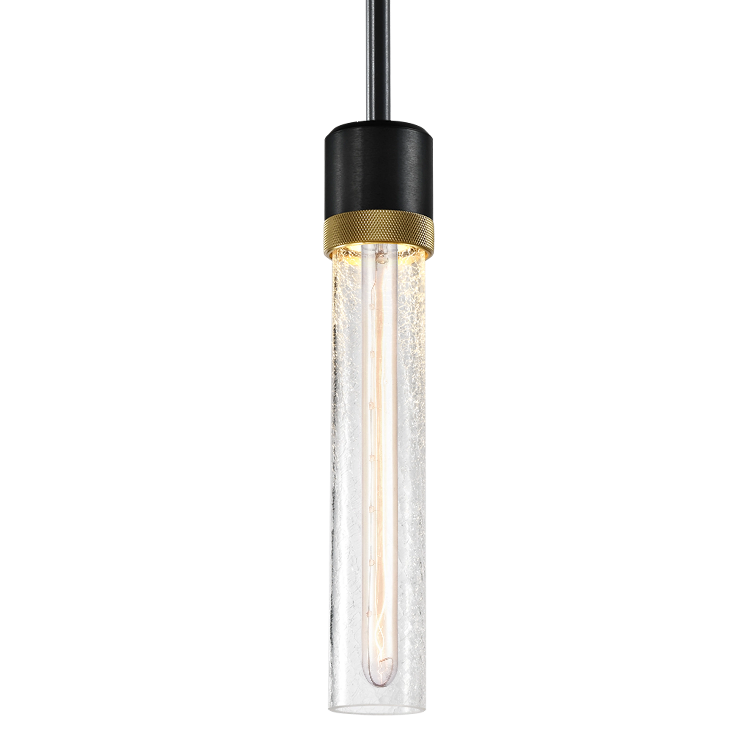 Zigrina 12" Crackled Glass Pendant