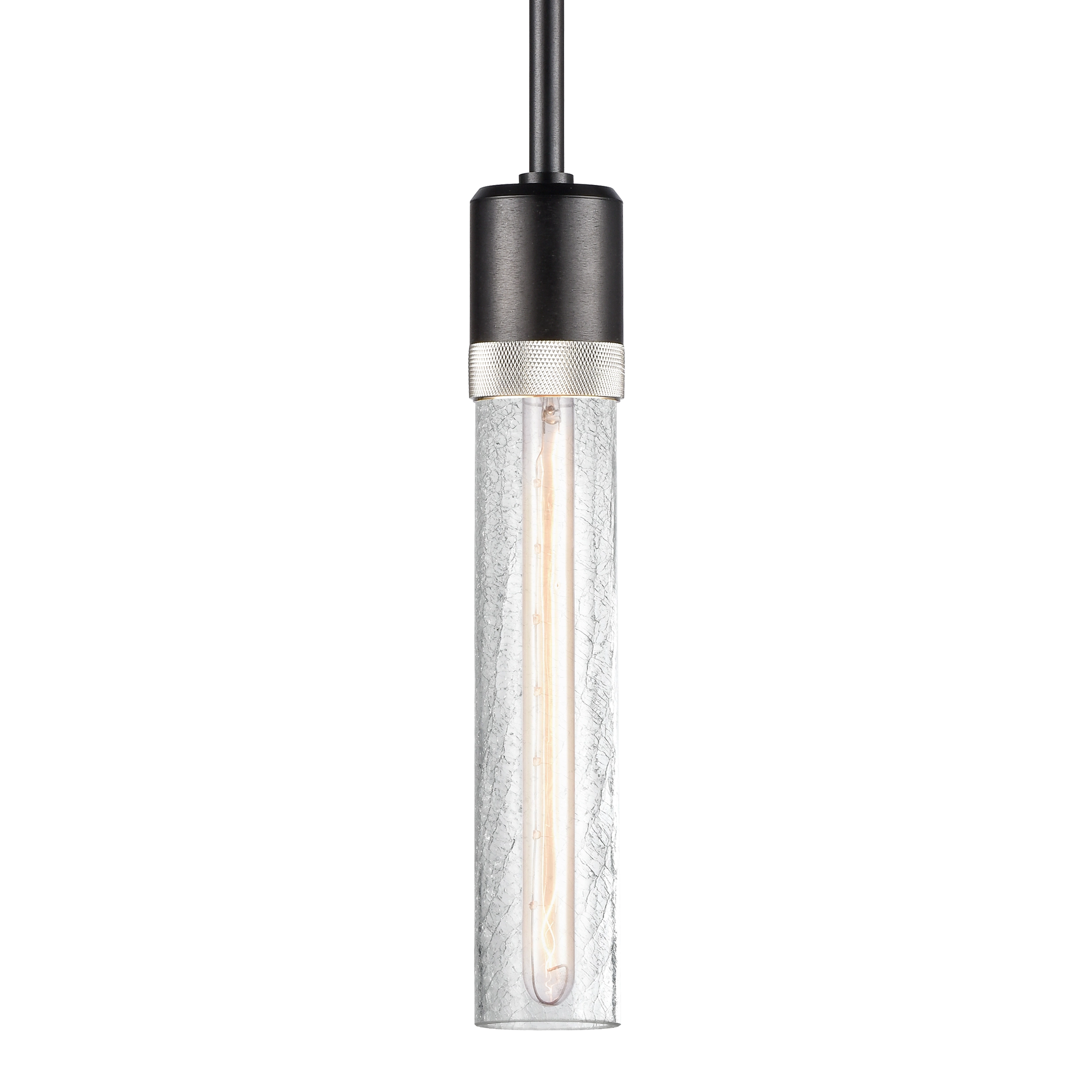 Zigrina 12" Crackled Glass Pendant