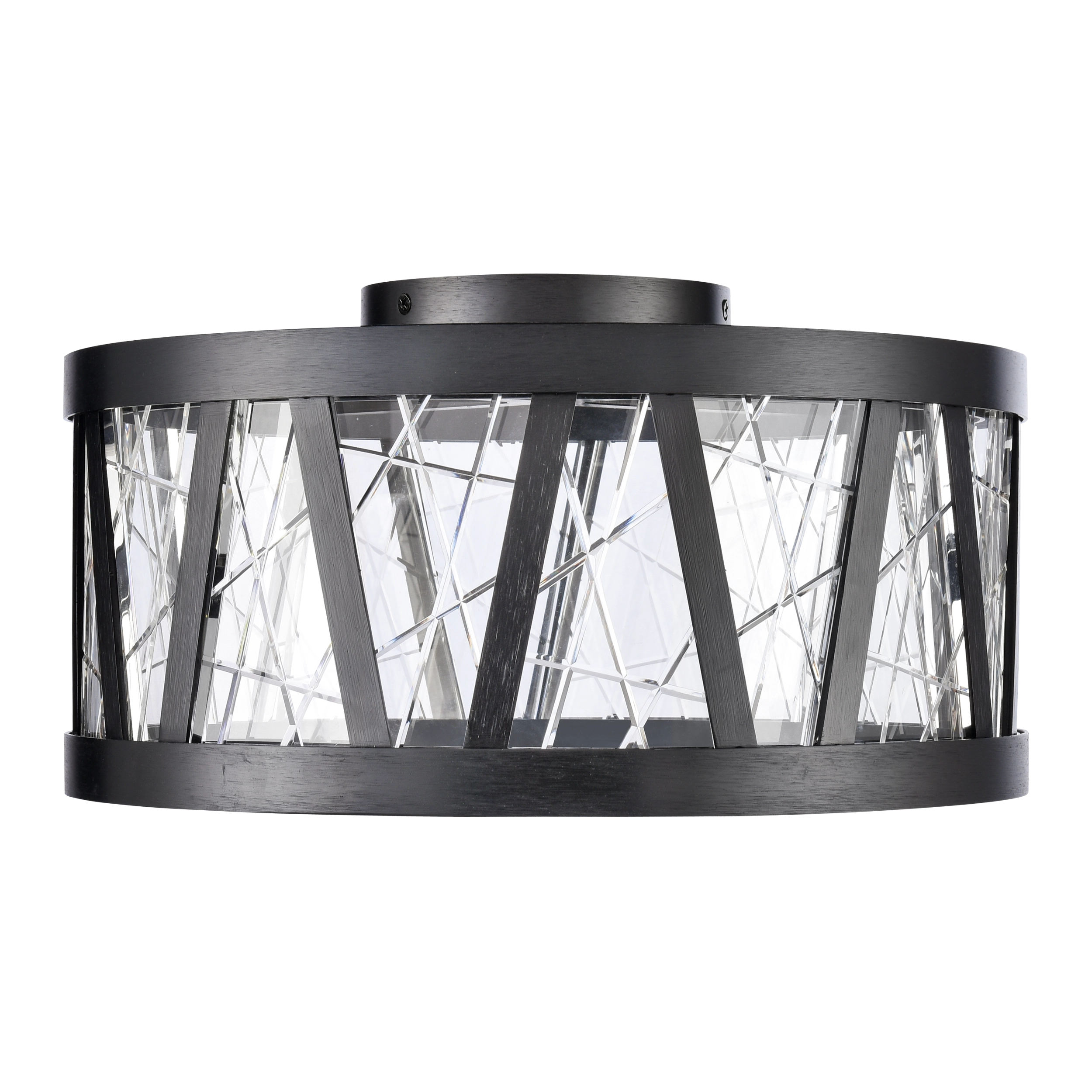 Lucus 15" Crystal Drum Semi-Flush