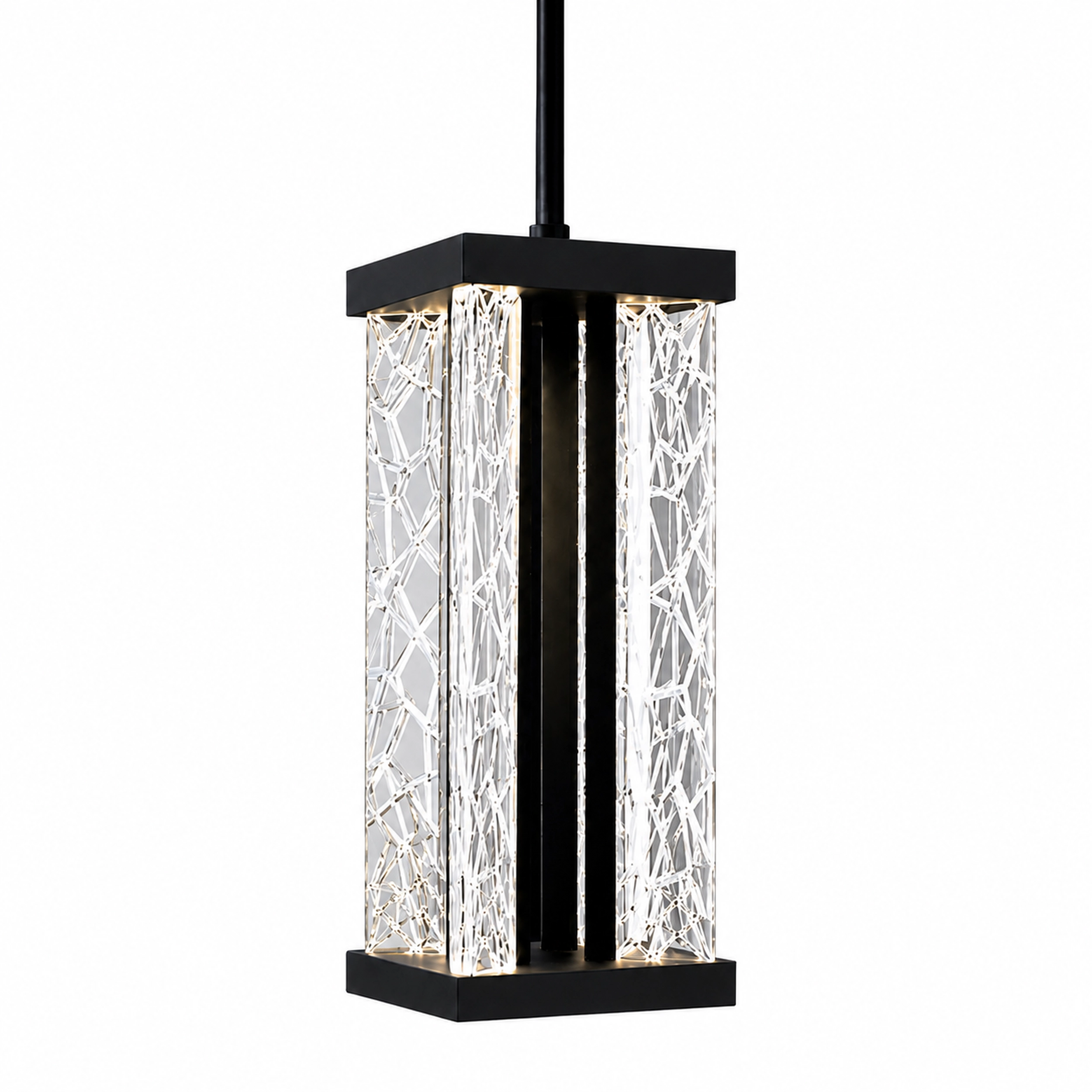 Lucus Exterior Carved Glass Pendant