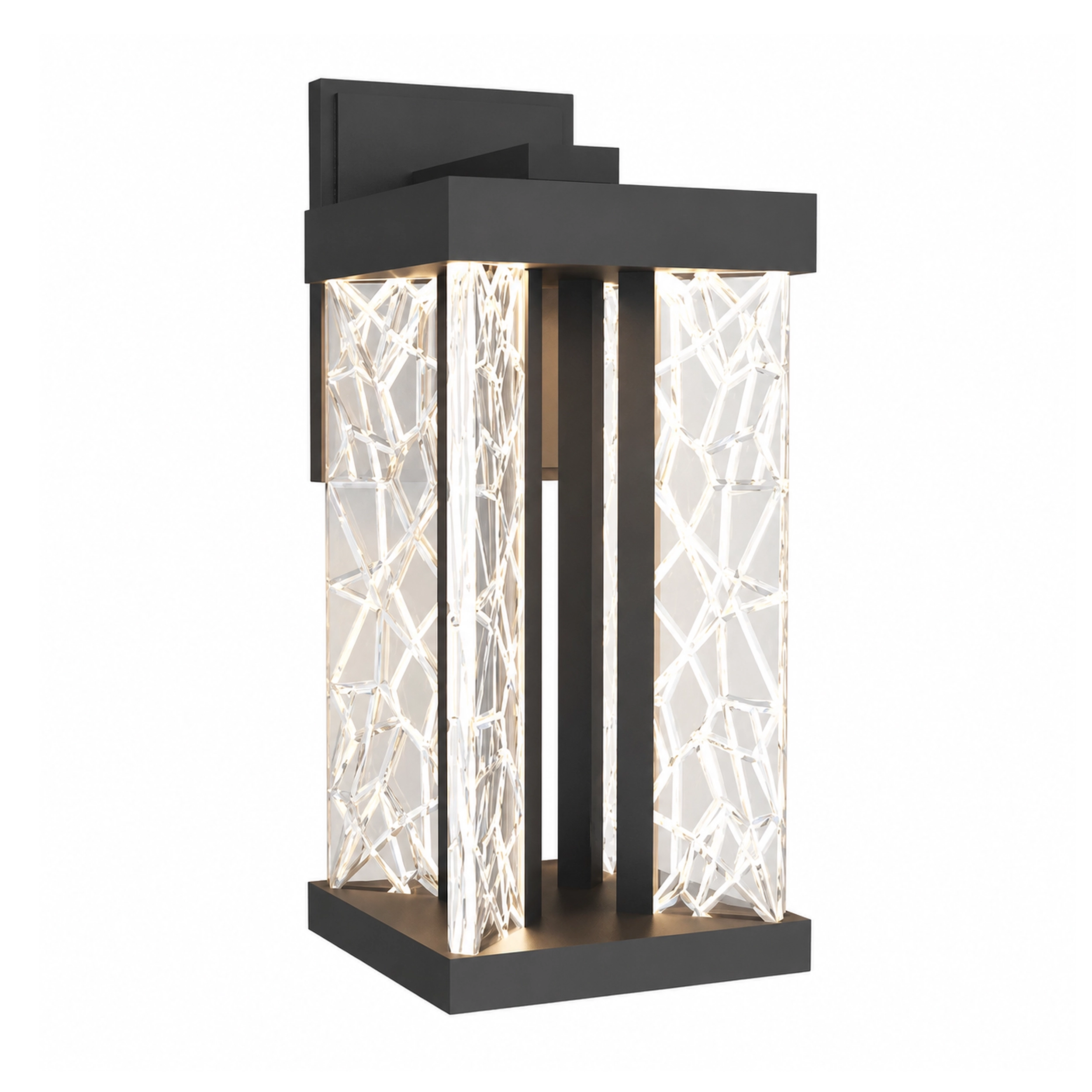 Lucus Exterior Carved Glass Wall Sconce