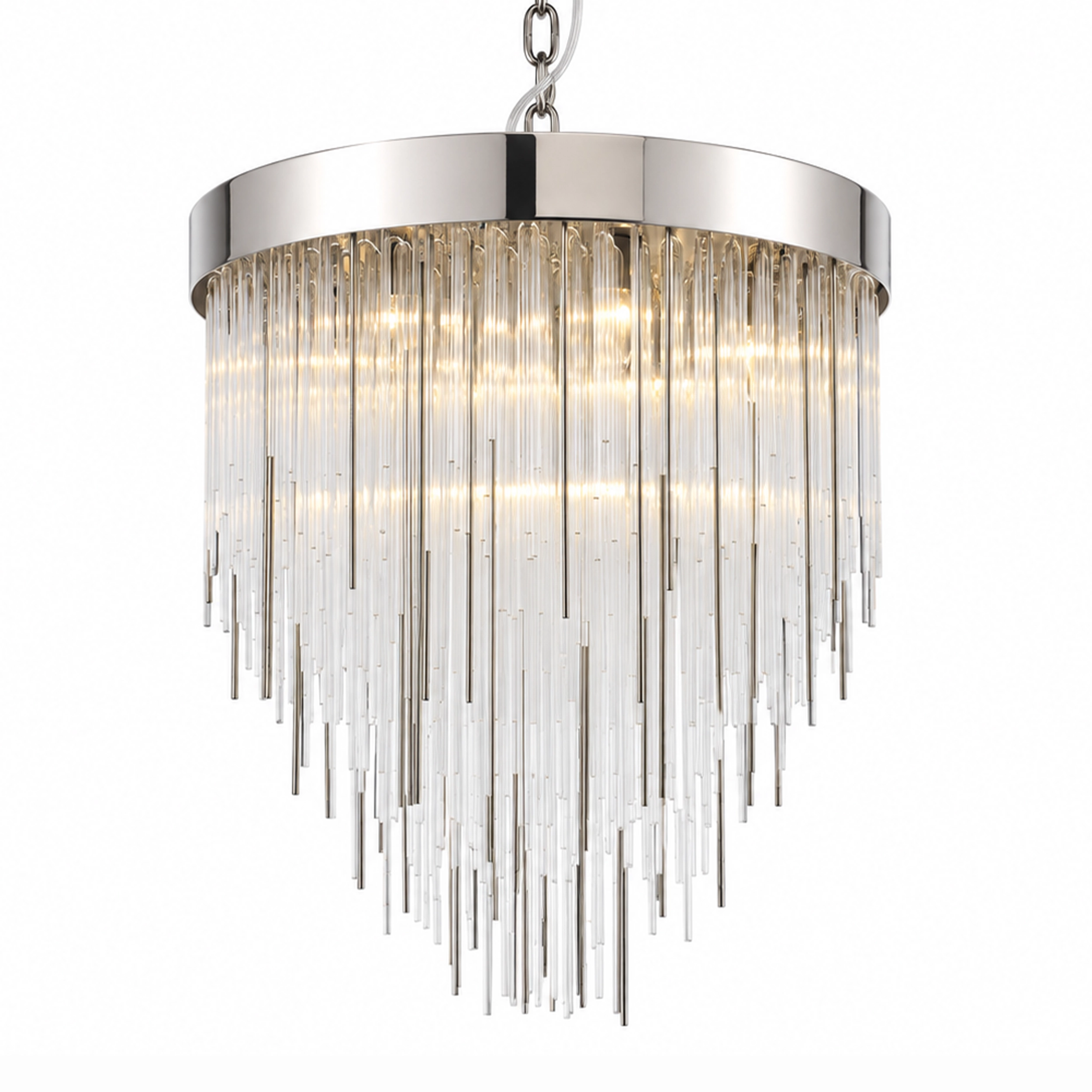 Waterfall 30" Round Glass Chandelier