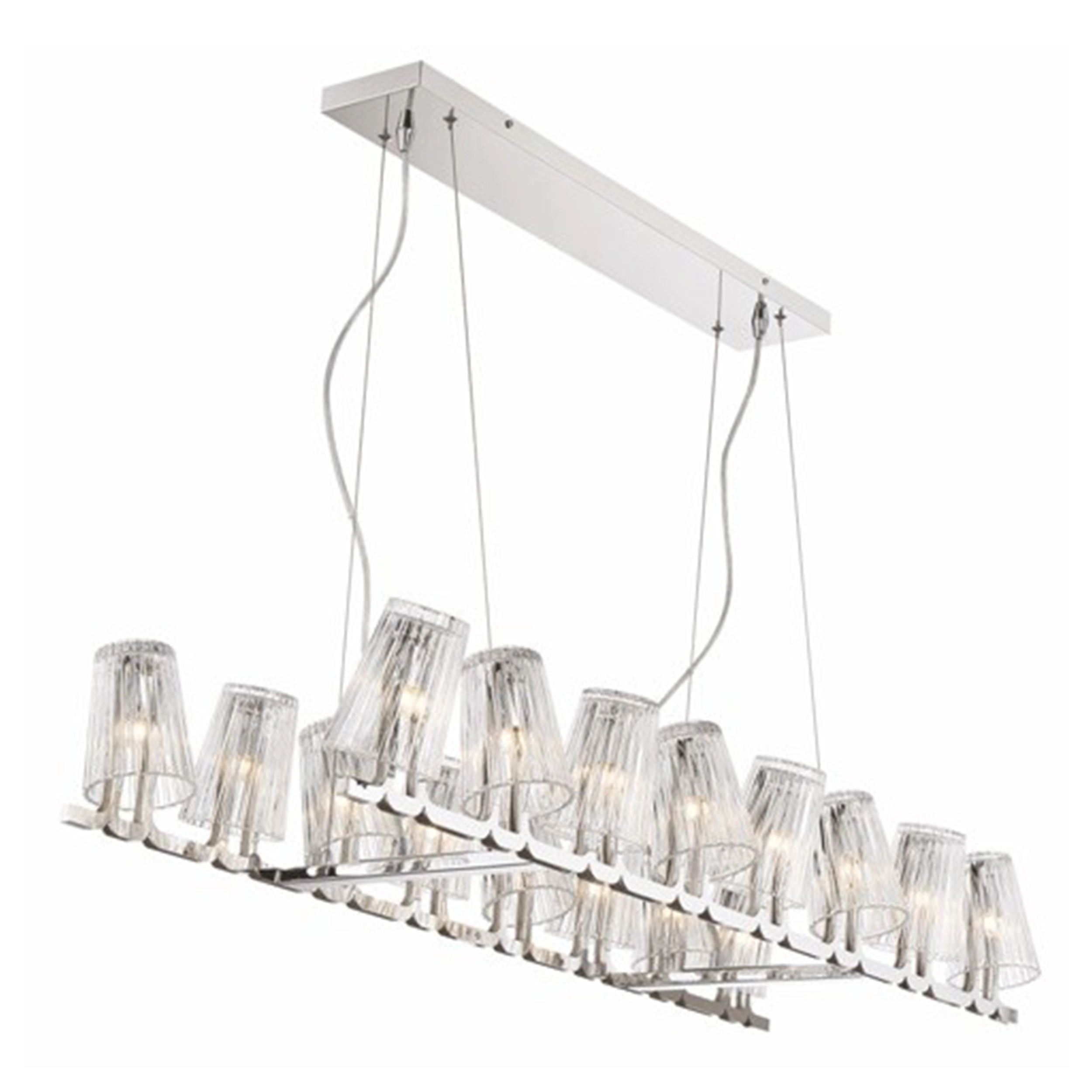 Glacial 44" Glass Linear Chandelier