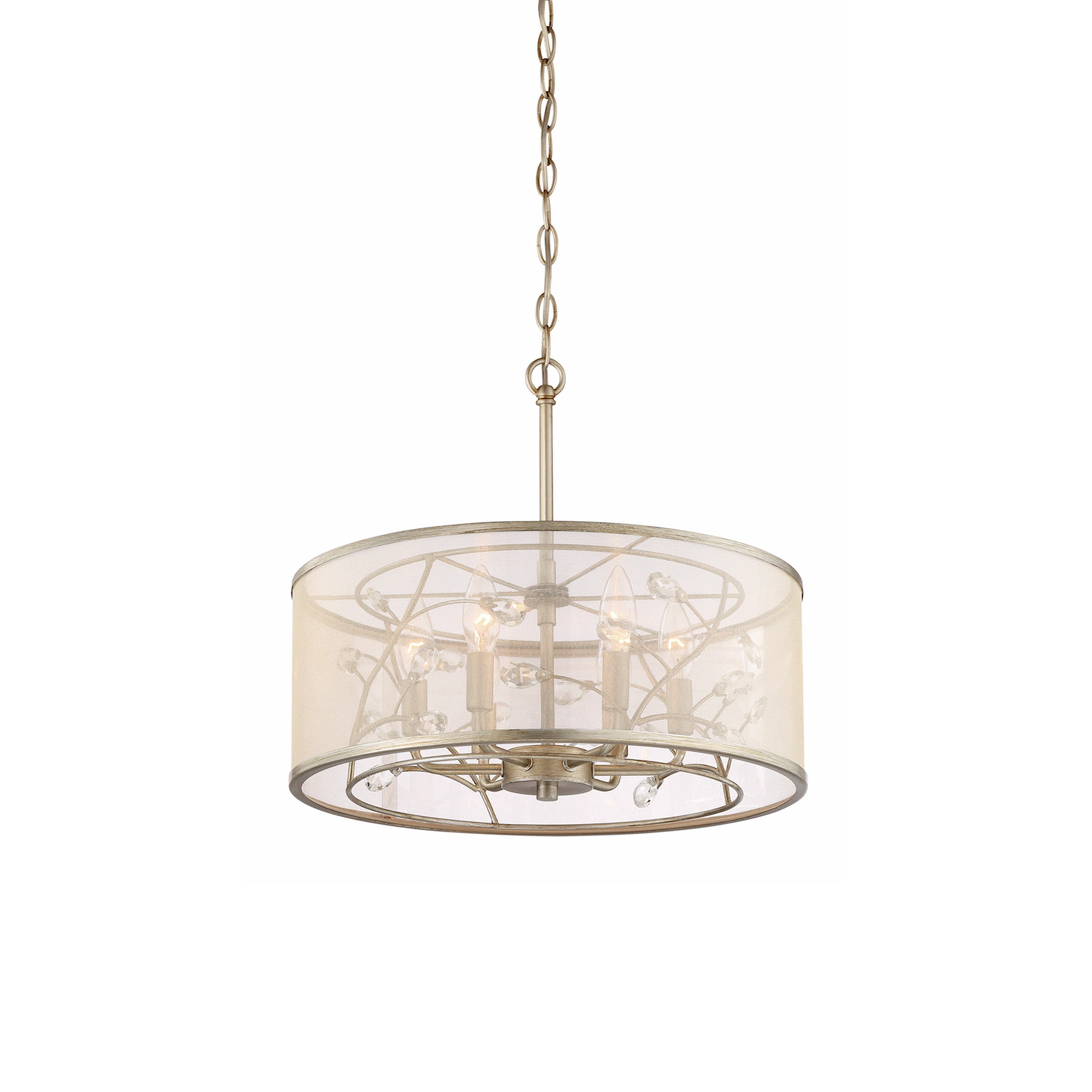 Vine 17" Organic Drum Crystal Pendant